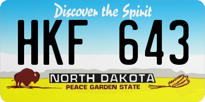 ND license plate HKF643
