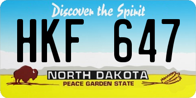ND license plate HKF647