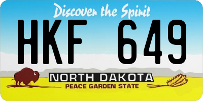 ND license plate HKF649