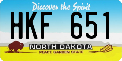 ND license plate HKF651