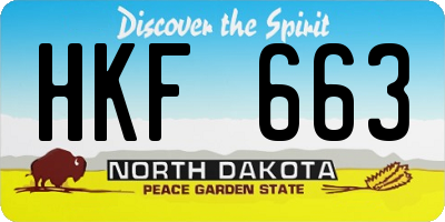 ND license plate HKF663