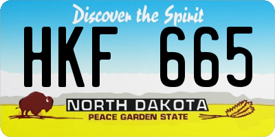 ND license plate HKF665