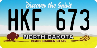 ND license plate HKF673
