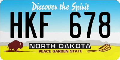ND license plate HKF678