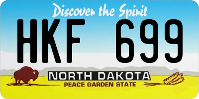 ND license plate HKF699