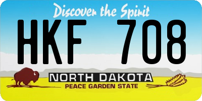 ND license plate HKF708