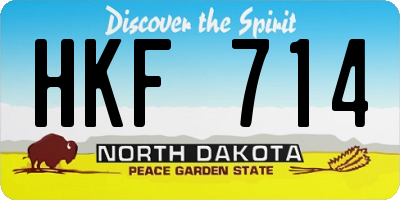 ND license plate HKF714