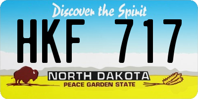 ND license plate HKF717