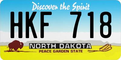 ND license plate HKF718