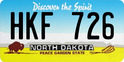 ND license plate HKF726