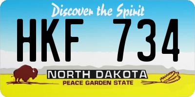 ND license plate HKF734