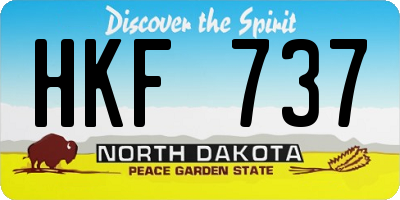 ND license plate HKF737