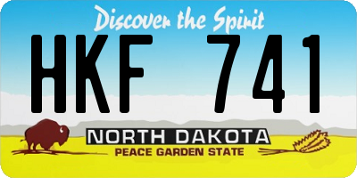 ND license plate HKF741