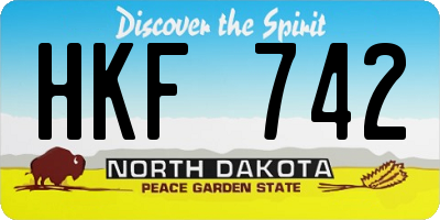 ND license plate HKF742
