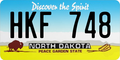 ND license plate HKF748