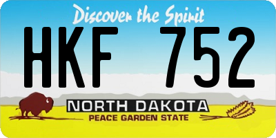 ND license plate HKF752