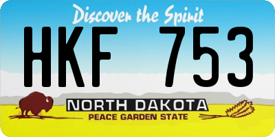 ND license plate HKF753