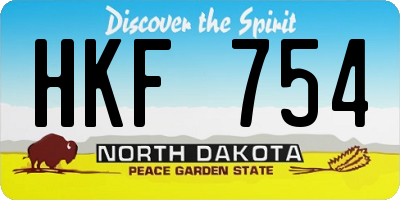 ND license plate HKF754