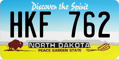 ND license plate HKF762