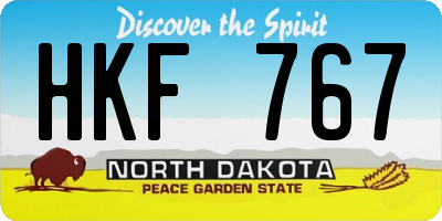 ND license plate HKF767