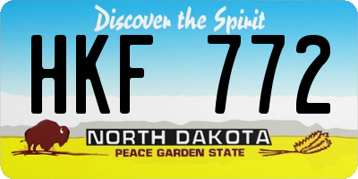 ND license plate HKF772