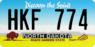 ND license plate HKF774