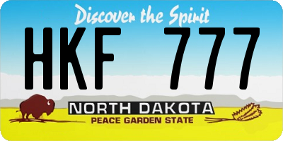 ND license plate HKF777