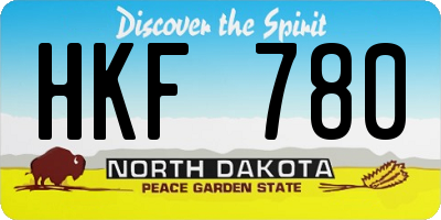 ND license plate HKF780
