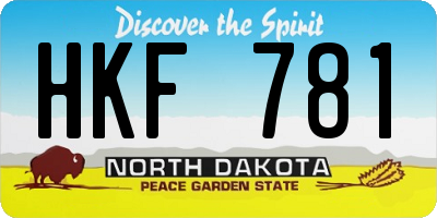 ND license plate HKF781