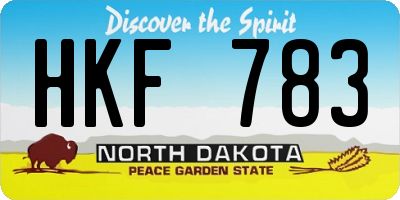ND license plate HKF783