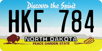 ND license plate HKF784