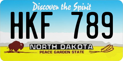 ND license plate HKF789
