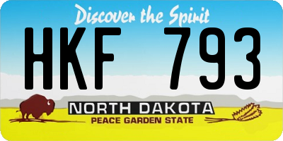 ND license plate HKF793
