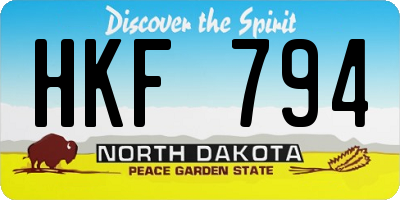 ND license plate HKF794