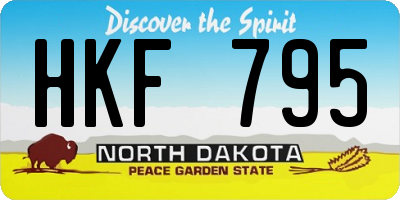 ND license plate HKF795