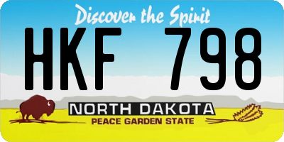 ND license plate HKF798