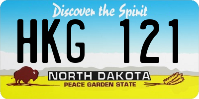 ND license plate HKG121