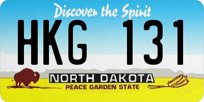 ND license plate HKG131