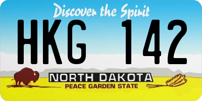 ND license plate HKG142