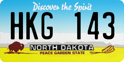 ND license plate HKG143