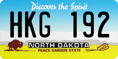 ND license plate HKG192