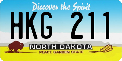 ND license plate HKG211