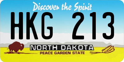 ND license plate HKG213