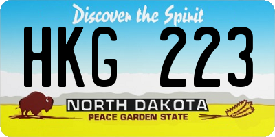 ND license plate HKG223