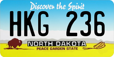 ND license plate HKG236