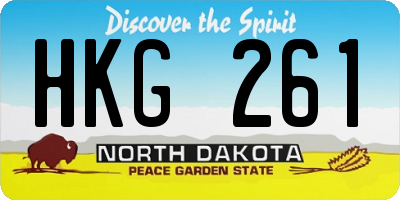 ND license plate HKG261