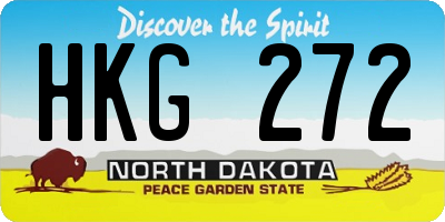 ND license plate HKG272