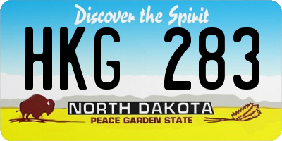 ND license plate HKG283