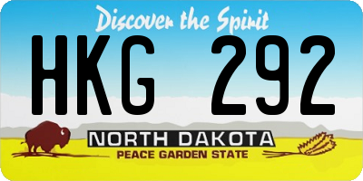 ND license plate HKG292