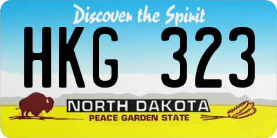 ND license plate HKG323